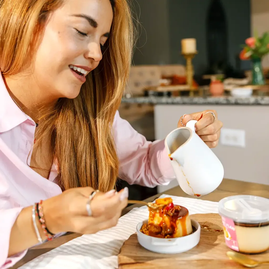 Enjoying the flan by queenly kitchen
